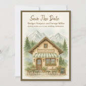 Invitation Mariage de Rustic Mountain Monogram enregistrer la (Devant)