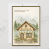 Invitation Mariage de Rustic Mountain Monogram enregistrer la (Dos)