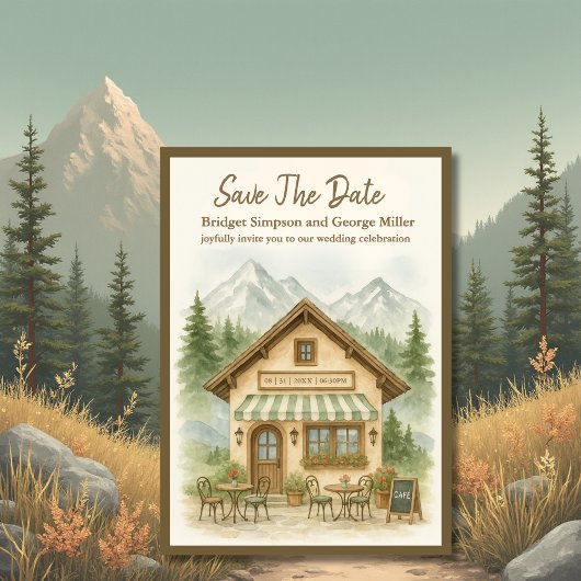 Invitation Mariage de Rustic Mountain Monogram enregistrer la