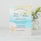 Invitation Mariage De Sable Blanc De Plage Balnéaire (Debout devant)