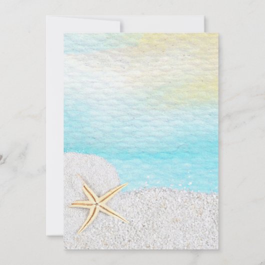 Invitation Mariage De Sable Blanc De Plage Balnéaire (Dos)