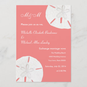 Invitation Mariage de sable Dollar Coral Mariage