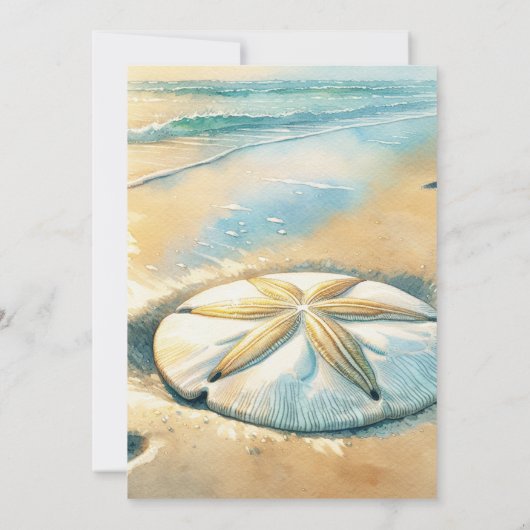 Invitation Mariage de sable fin Pastel Ocean Coastal (Dos)