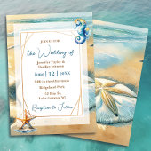 Invitation Mariage de sable fin Pastel Ocean Coastal