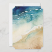Invitation Mariage de Sable Océan Bleu de Plage (Dos)