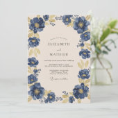 Invitation Mariage de sage avec feuillage de saphir (Debout devant)
