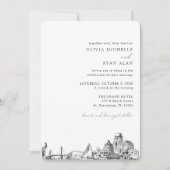 Invitation Mariage de Saint-Pétersbourg Élégant Skyline Invit (Devant)