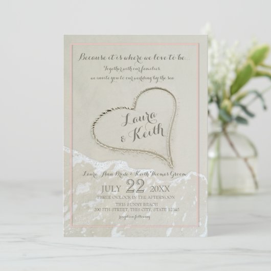 Invitation Mariage de Sand Heart Beach (Debout devant)
