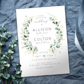 Invitation Mariage de sauge vert d'eucalyptus rustique