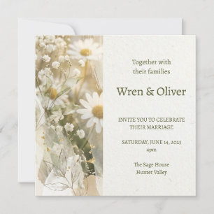 Invitation Mariage de sauvageon de marguerite de Boho