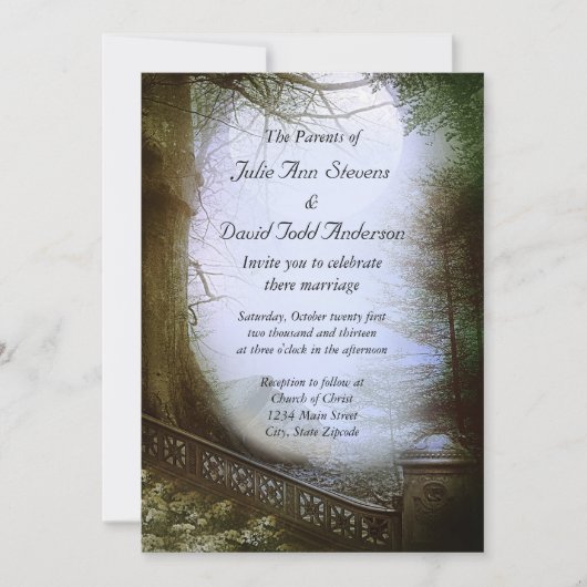 Invitation Mariage de scène de forêt enchantée (Devant)