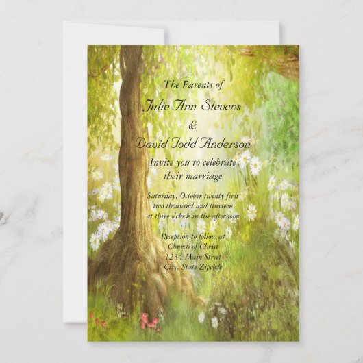 Invitation Mariage de scène de forêt enchantée (Devant)
