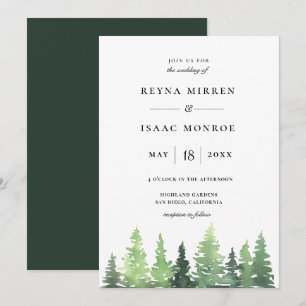 Invitation Mariage de scène de forêt rustique