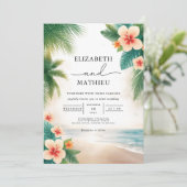 Invitation Mariage de scène Tropical Bloom Beach (Debout devant)