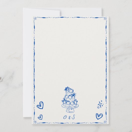 Invitation Mariage de scintillement branché à main bleue (Dos)