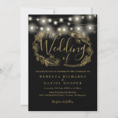 Invitation Mariage de script Black And Gold (Devant)