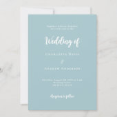 Invitation Mariage de script bleu foncé (Devant)