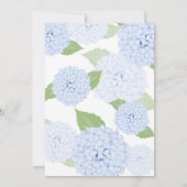 Invitation Mariage de script Blue Hydrangea Watercolor (Dos)