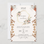 Invitation Mariage de script Boho de crème moderne (Devant)