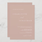 Invitation Mariage de script Boho Modern Simple Pale Mauve (Devant / Derrière)
