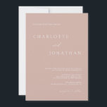 Invitation Mariage de script Boho Modern Simple Pale Mauve<br><div class="desc">Boho Moderne Simple Pale Mauve Faire-part de mariage Script</div>