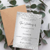 Invitation Mariage de script brillant Silver