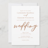 Invitation Mariage de script Brown Sienna (Devant)