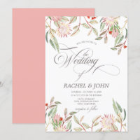 Mariage de script calligraphique de fleurs austral