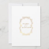 Invitation Mariage de script Chic Gold Flora (Dos)