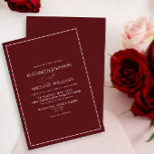 Invitation Mariage de script classique de Bourgogne