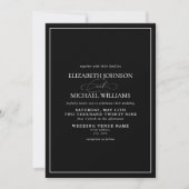 Invitation Mariage de script classique en noir et blanc (Devant)