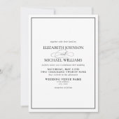 Invitation Mariage de script classique en noir et blanc (Devant)