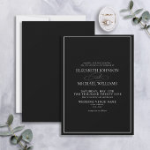 Invitation Mariage de script classique en noir et blanc