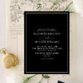 Invitation Mariage de script classique en noir et blanc