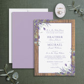 Invitation Mariage de script classique Lavande Eucalyptus Woo