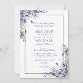 Invitation Mariage de script classique Lavande Eucalyptus Woo (Devant)