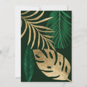 Invitation Mariage de script d'aquarelle de feuille verte d'o (Dos)