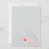 Invitation Mariage de script d'aquarelle florale à cadre arge (Dos)