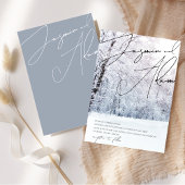 Invitation Mariage de script de bois bleu neige d'hiver