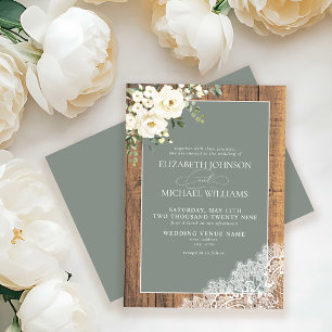 Invitation Mariage de script de bois rustique traditionnel Sa