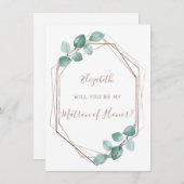 Invitation Mariage de script de café Eucalyptus moderne (Devant / Derrière)