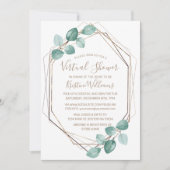 Invitation Mariage de script de café Eucalyptus moderne (Devant)