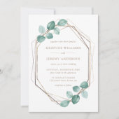 Invitation Mariage de script de café Eucalyptus moderne (Devant)