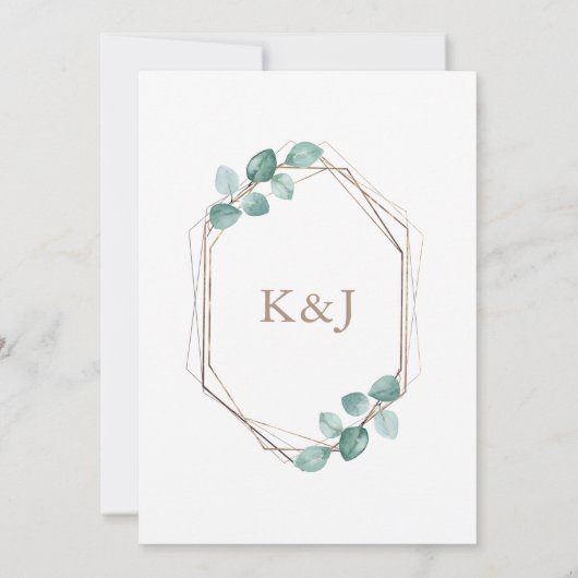 Invitation Mariage de script de café Eucalyptus moderne (Dos)