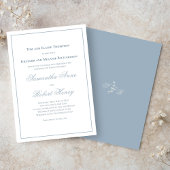 Invitation Mariage de script de calligraphie bleu foncé