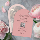 Invitation Mariage de script de calligraphie de photo rose