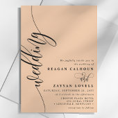 Invitation Mariage de script de calligraphie élégant Soft Pea