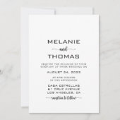 Invitation Mariage de script de calligraphie formelle simple  (Devant)