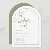 Invitation Mariage de script de calligraphie manuscrite de Sa (Devant / Derrière)