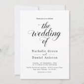 Invitation Mariage de script de calligraphie noir et blanc (Devant)